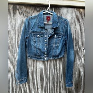 Blue cropped Jean jacket large highway jeans